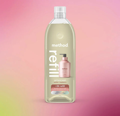 gel hand wash refill - vanilla + raspberry, 34 fl oz 1