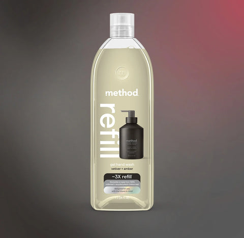 gel hand wash refill - vetiver + amber, 34 fl oz 1