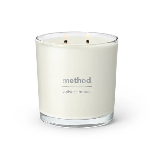 premium soy candle - vetiver + amber, 14 oz