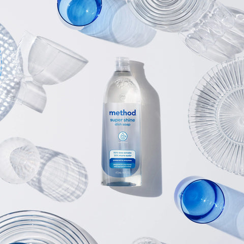 super shine liquid dish soap starter set - free + clear, 64 fl oz